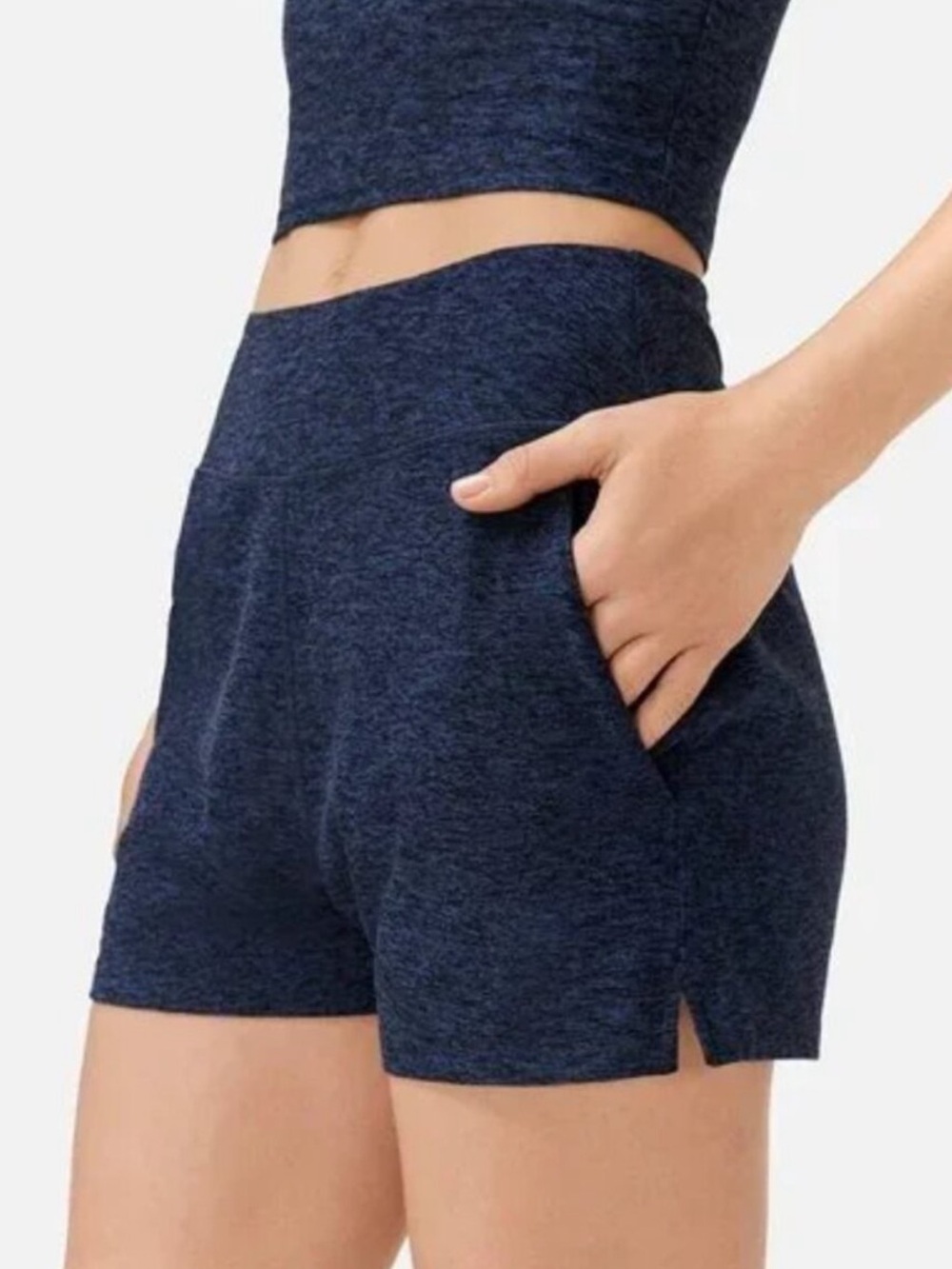 Outdoor Voices 3” CloudKnit Shorts in Navy Blue